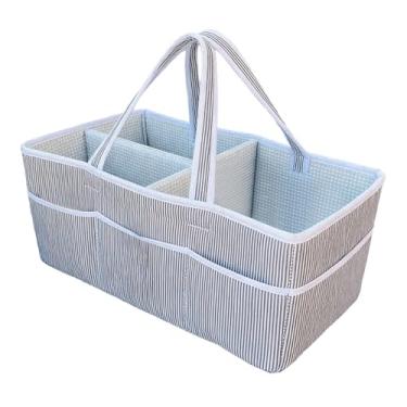 Imagem de Cestas de armazenamento de fraldas – Caixa de armazenamento leve para berçário – Cesta organizadora para fraldas, brinquedos de loção, garrafa de água, carro, viagem, passeio, compras