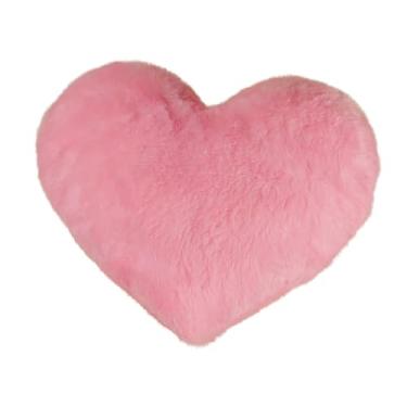 Imagem de Almofada de Pelúcia Coração Decorativa | Almofada Romântica Presente 40x35cm (Rosa)