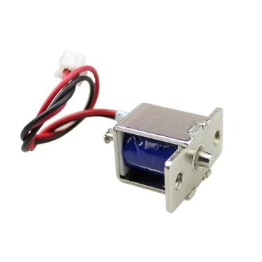 Imagem de Fechadura eletromagnética pequena DC12V0.5A bobina solenóide de fechadura eletrônica com parafuso eletromagnético