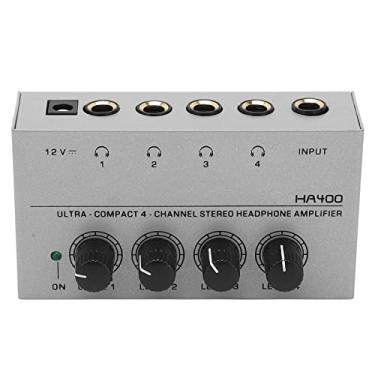 Imagem de Acouto Amplificador de Fone de Ouvido de 4 Canais Divisor de Fone de Ouvido Estéreo Com Adaptador de Alimentação DC para Audição Audiófila