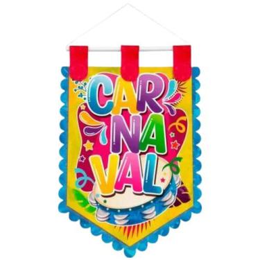 Imagem de estandarte faixa bandeira carnaval 49 cm colorido - PIFFER