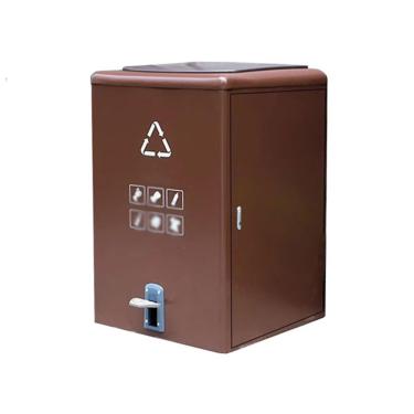 Imagem de Lata de lixo ao ar livre Lixeira de metal operada com pé, área pública externa, lata lixo grande capacidade