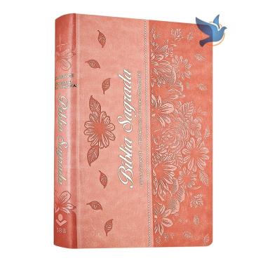 Imagem de Bíblia Sagrada feminina Letra Gigante ARC porte médio Rosa