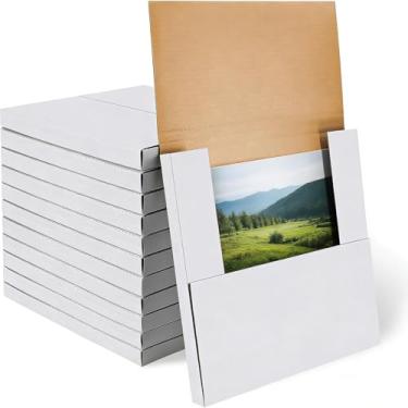 Imagem de Golden State Art, caixas de remessa brancas para discos de vinil - correspondência quadrada de papelão ondulado para embalagem de LP, movimentação, armazenamento, 12,5x12,5x1, (pacote com 2