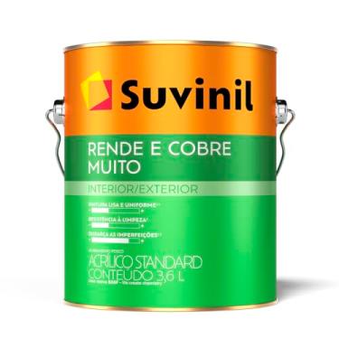 Imagem de Tinta Suvinil Rende e Cobre Muito Acrilico Standart Branco 3,6L
