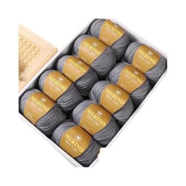 Imagem de Fio De Lã De Alpaca 500g 10 Meadas Fino-Médio 212 Para Tricô De Suéter