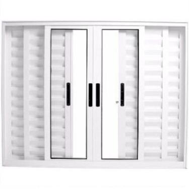 Imagem de Janela Veneziana 6 Folhas Alumínio Branco 1.00 x 2.00 Linha 25 - DC