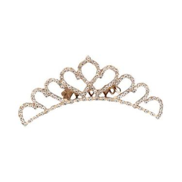 Imagem de Clipe De Coroa De Princesa Para Crianças Com Cristais, Pérolas E Stras