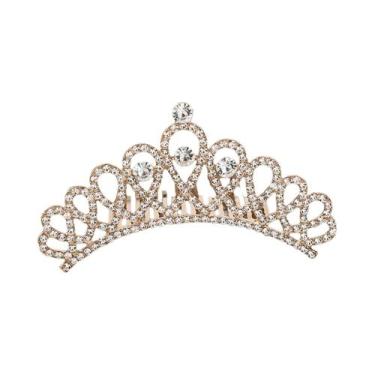 Imagem de Clipe De Coroa De Princesa Para Crianças Com Cristais, Pérolas E Stras