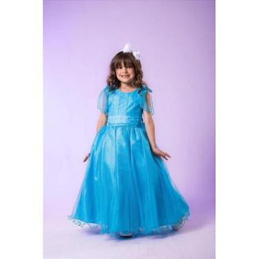 Imagem de Vestido Luxo Encanto Longo Azul Turquesa para Meninas - PopKIds, 4