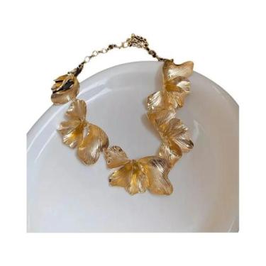 Imagem de Colar De Metal Geométrico Irregular Punk Feminino Simples Em Ouro E Pr