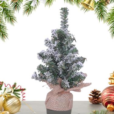 Imagem de Árvore de Natal pequena - Decoração de Natal | Árvore de Natal de mesa artificial | Para mesa de inverno, prateleira de jantar, cornija de janela, escritório interno