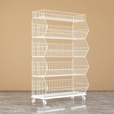 Imagem de Rack de exibição de lanche de 5 camadas - Armazenamento de arame de metal para lojas de conveniência, escritório, cozinha, supermercado - Organizador versátil de doces e frutas, solução de