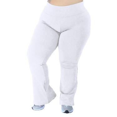 Imagem de Calça flare branca plus size enfermagem hospital - Wolfox, Branco, G3