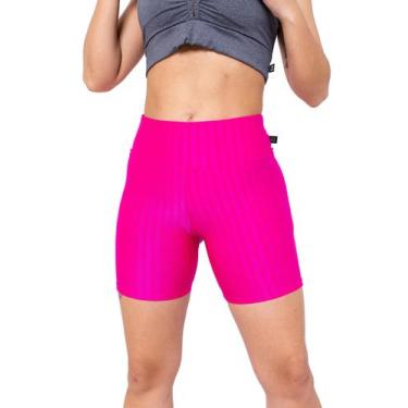 Imagem de short poliamida 3d cintura alta meia coxa - ASHYC, Rosa, P/38