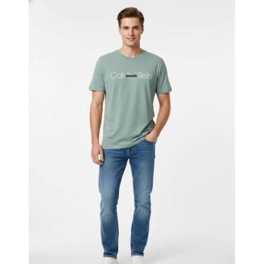 Imagem de T-shirt Casual Masculina Verde - Calvin Klein logo "CK" - SP40612222-Masculino