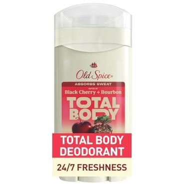 Imagem de Old Spice Desodorante em bastão de corpo inteiro para homens, sem alumínio, cereja preta + aroma de bourbon, proteção 24 horas por dia, 7 dias por semana, frescor 24 horas por dia, 7 dias por semana