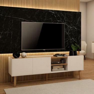 Imagem de Rack Tv Ate 55 Polegadas Para Sala Home Multiuso White - Deltre, Branc