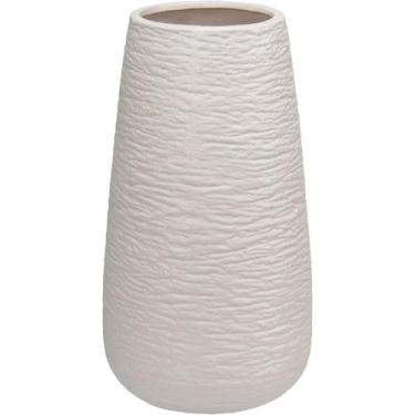 Imagem de VASO DECORATIVO ENFEITE CASA HOME&CO CERÂMICA 25x13x13cm BRANCO