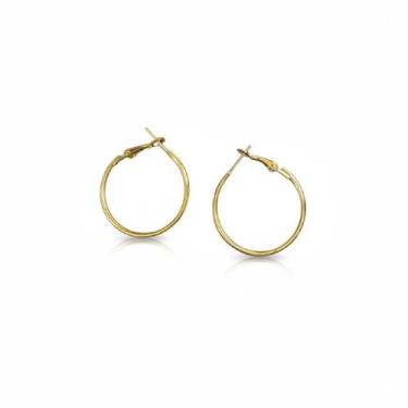 Imagem de Kit 2 pares de Brincos Argola Dourada 3cm Feminino Bijuteria - 0000272