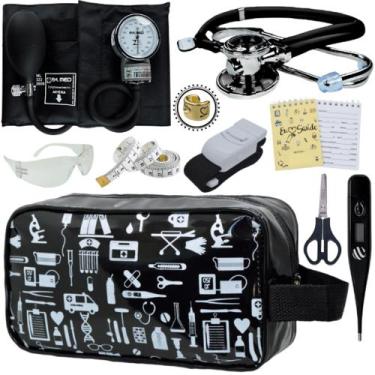 Imagem de Kit Academico Enfermagem Premium Preto Completo - Love Saude, PRETO ES