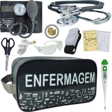 Imagem de Kit Academico Enfermagem Premium Preto Completo - Love Saude, GRAFITE 