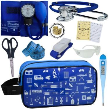 Imagem de Kit Academico Enfermagem Premium Preto Completo - Love Saude, AZUL EST
