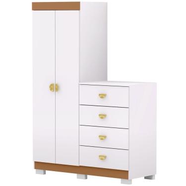 Imagem de Cômoda Para Quarto 2 Portas 4 Gavetas 120cm Tulsa V01 Branco Camarim - Lyam Decor