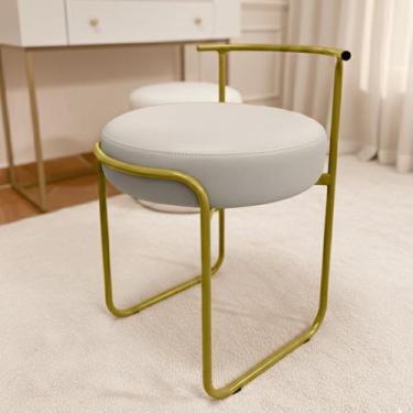 Imagem de Banqueta Puff Penteadeira Maquiagem Base De Ferro material sintético -