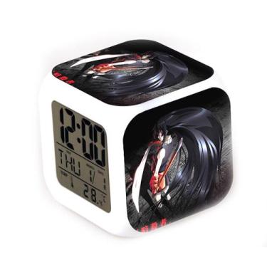 Imagem de Despertador Akames ga Kills 7 cores que mudam de LED com termômetro - 