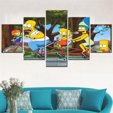 Imagem de Pôsteres de pintura de parede em tela The Simpsons Anime 5 Panels - yi