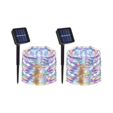 Imagem de Luzes De Fada Solares LED 50-300 Com Fio De Cobre, 8 Modos, À Prova d'