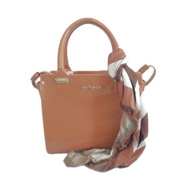 Imagem de Bolsa Petite jolie Love Nude Escuro Doce de Leite com Lenço Charme Omb