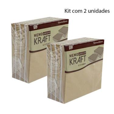 Imagem de Bloco Memo Removível Kraft/Branco (kit com 2 unidades) - Yes