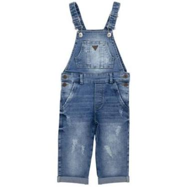 Imagem de Jardineira Infantil Look Jeans Longa Jeans - M - UNICA-Masculino