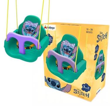 Imagem de Balanço Infantil Stitch Lilo Disney Encosto Regulável Com Cinto Crianç