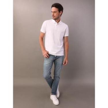 Imagem de Camisa Polo Masculina Básica Sem Friso Calvin Klein - Branco-Masculino