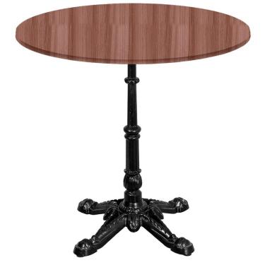 Imagem de Base De Mesa Apus Em Ferro Preto 75 Cm (alt) Tampo Mdp Redondo Walnut 60 Cm (larg) X 2,50 Cm (alt)