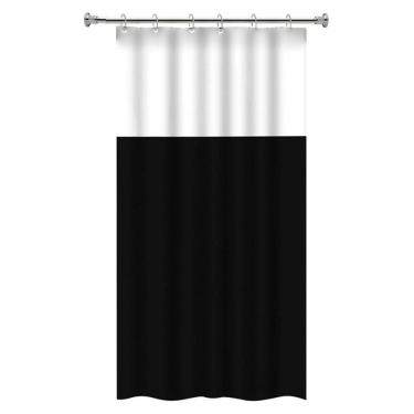 Imagem de Cortina De Box Banheiro Pvc Com Visor Liso 138x198cm - Preto