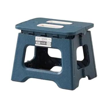 Imagem de Banquinho De Plástico Dobrável Leve Antiderrapante Multiuso Para Cozin