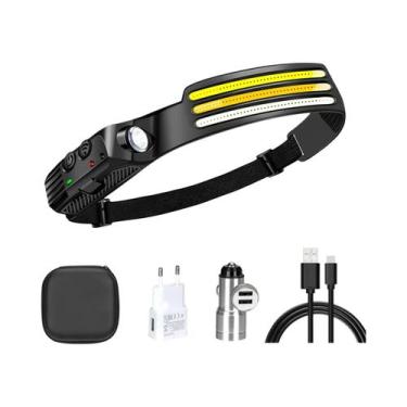 Imagem de Lanterna De Cabeça LED Recarregável USB 230 Graus Para Camping, Caminh
