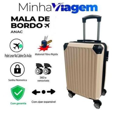 Imagem de Mala de Viagem De Bordo 12KG Padrão Anac Com Zíper Expansível E Senha 