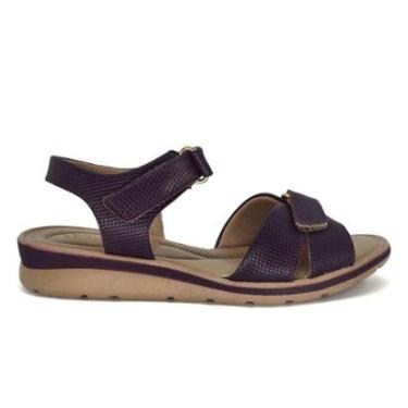 Imagem de Sandália Usaflex Couro Conforto Calce Fácil Salto Baixo Cor:;Tamanho:37;Gênero:Mulher-Feminino