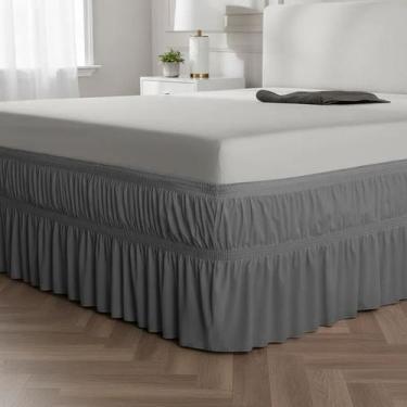 Imagem de Saia Para Cama Box Casal King Pronta Entrega - BELCAPAS, Chumbo