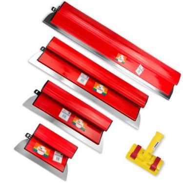 Imagem de Kit Desempenadeiras Berox 25cm, 40cm, 60cm e 80cm Em Aço Inox Com Supo