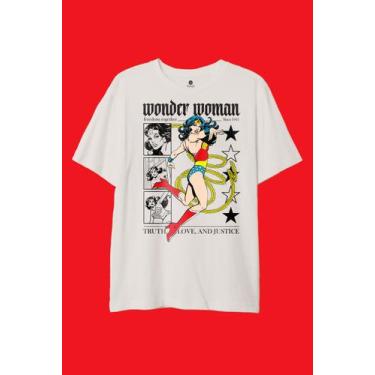 Imagem de Camiseta DC Comics Mulher Maravilha Clássica, PP, Off white