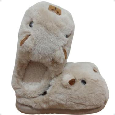 Imagem de Pantufa Capivara Baby Capybara Fofa REF. PTF06146 - NOVA RIO, Bege, 26