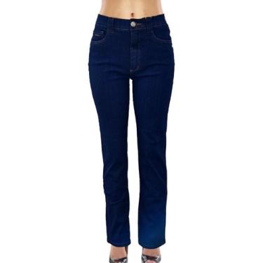 Imagem de Calça Jeans Feminina Reta Loopper Original Cintura Alta, 44, Azul mod2