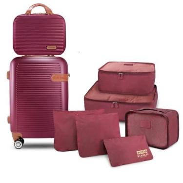 Imagem de Mala de Viagem Bordo Pequena Mão Rígida 10 KG Aprovada Rodinha Kit Fra