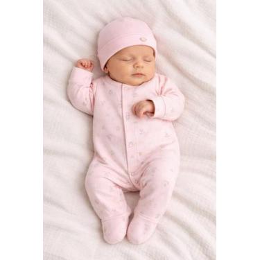 Imagem de Macacão bebê prematuro recém nascido plush macio suve Letut Cor:rosata